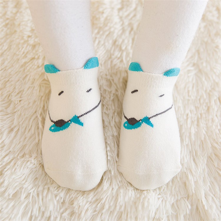 Baby Spring Autumn Floor Wear Cute Cartoon Toddler Anti-slip Socks Cotton Socks - Size: 12-24 Months / Green Cat-1