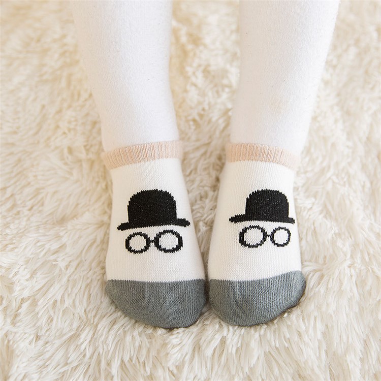 Cute Baby Socks Spring Autumn Cotton Cute Non-slip Boys Girls Newborn Infant Cartoon Soft Socks - Size: 0-12 Months / Hat-1
