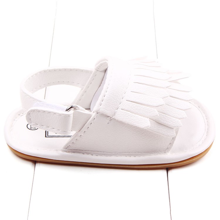 Summer Newborn Baby PU Leather Anti-slip Sandals Shoes - White / Size: 11-3