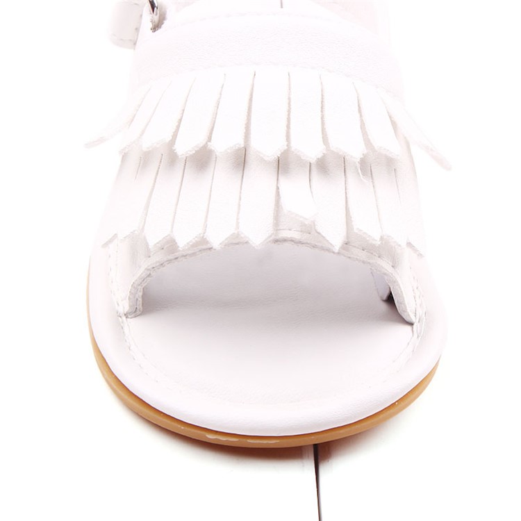 Summer Newborn Baby PU Leather Anti-slip Sandals Shoes - White / Size: 11-4