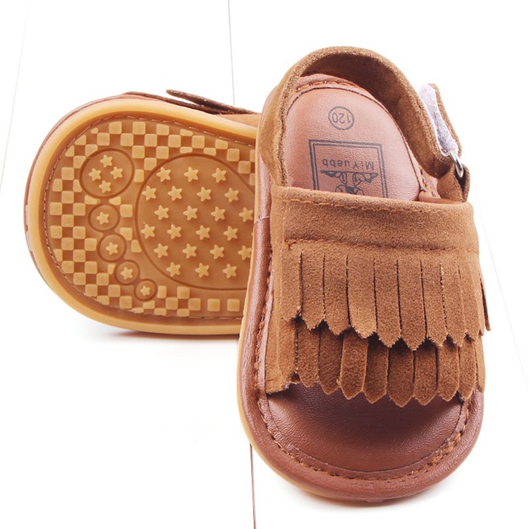 Summer Newborn Baby PU Leather Anti-skid Sandals Shoes - Brown / Size: 11-5