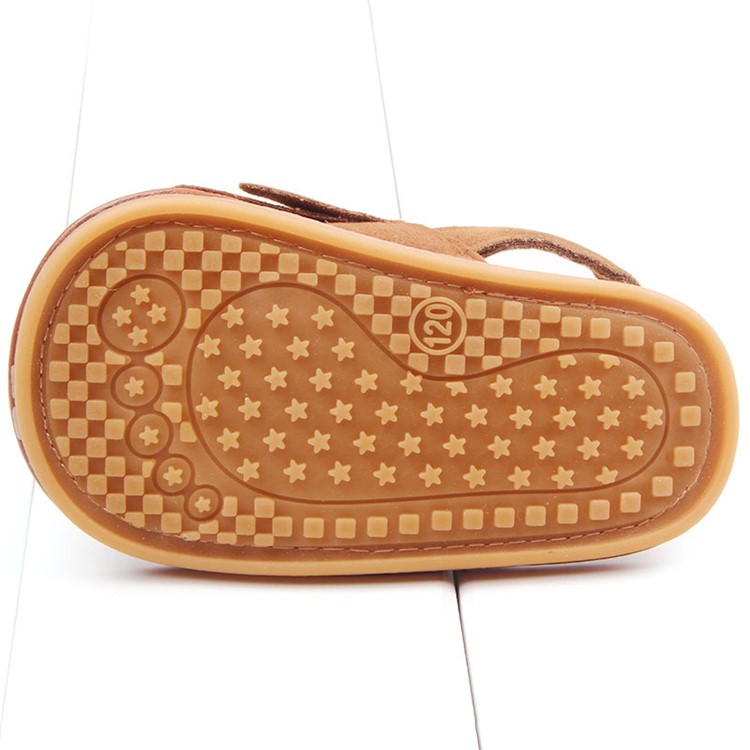 Summer Newborn Baby PU Leather Anti-skid Sandals Shoes - Brown / Size: 11-7