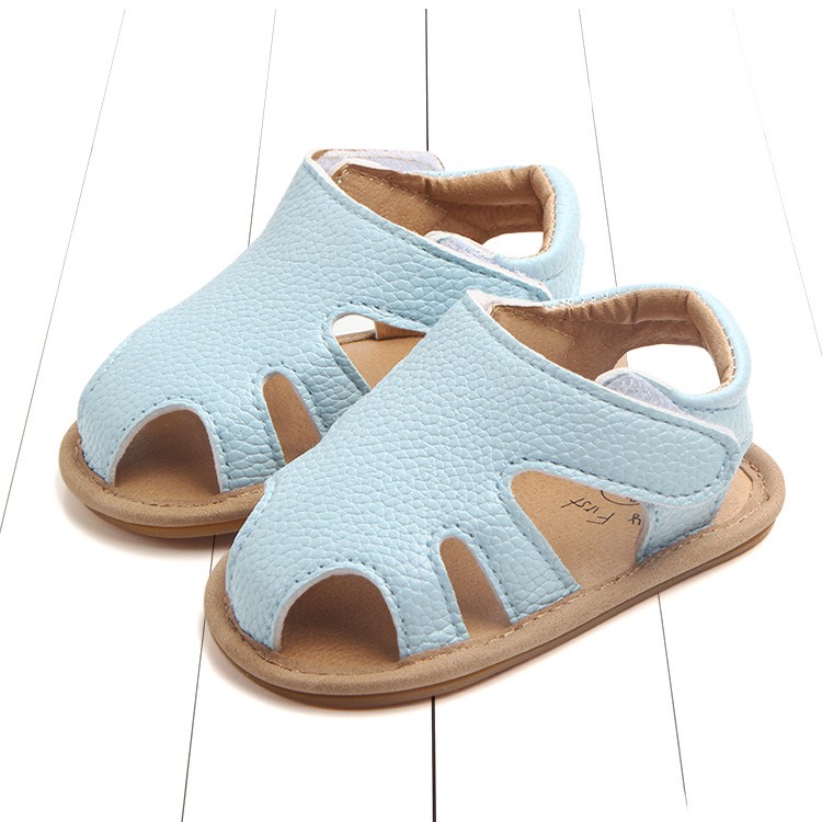 Summer Soft Toddler Sandals PU Leather Breathable Hollow Out Baby Shoes - Blue / Size: 12cm-2