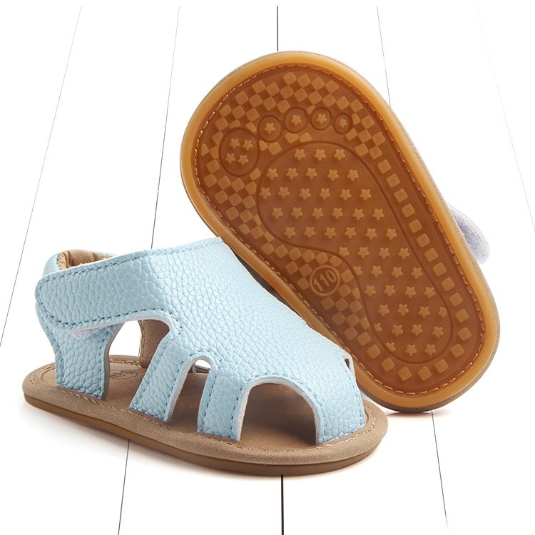 Summer Soft Toddler Sandals PU Leather Breathable Hollow Out Baby Shoes - Blue / Size: 12cm-4