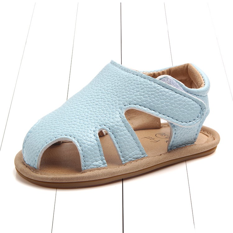 Summer Soft Toddler Sandals PU Leather Breathable Hollow Out Baby Shoes - Blue / Size: 12cm-6