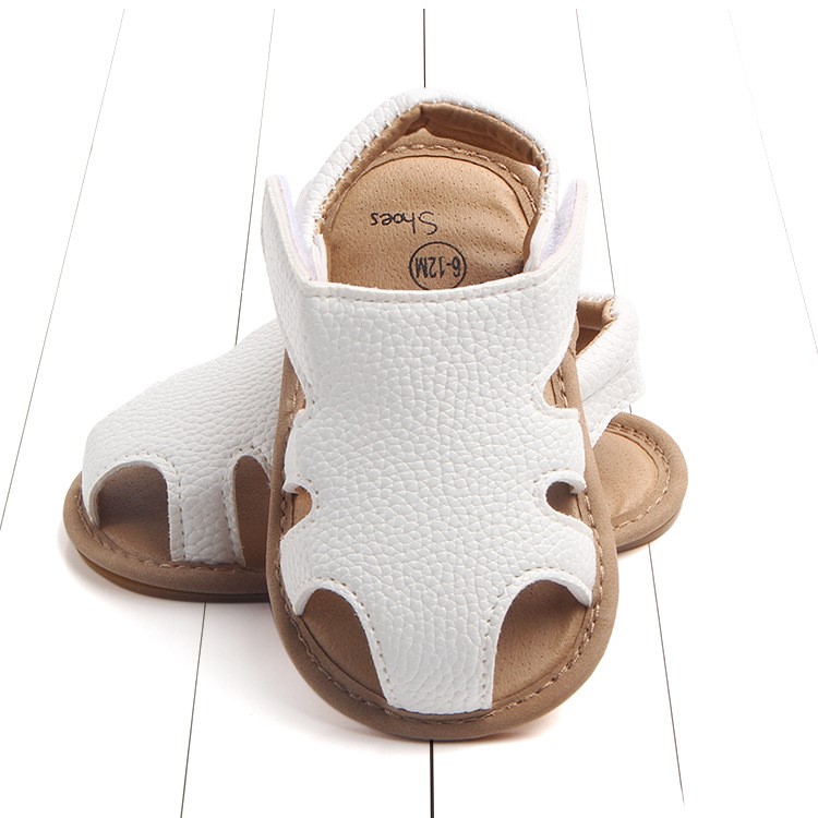 Summer Breathable Toddler Sandals PU Leather Hollow Out Baby Shoes - White / Size: 14cm-1