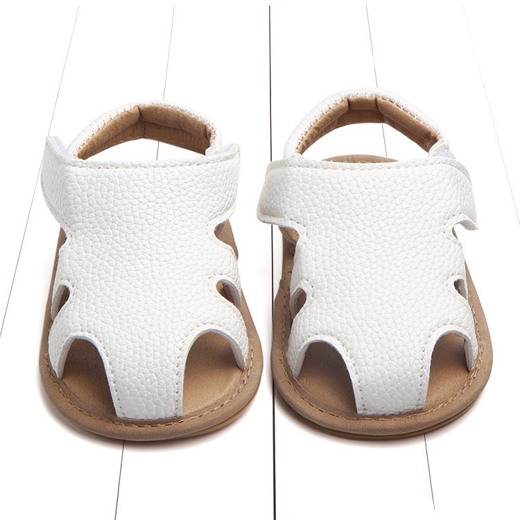 Summer Breathable Toddler Sandals PU Leather Hollow Out Baby Shoes - White / Size: 14cm-3