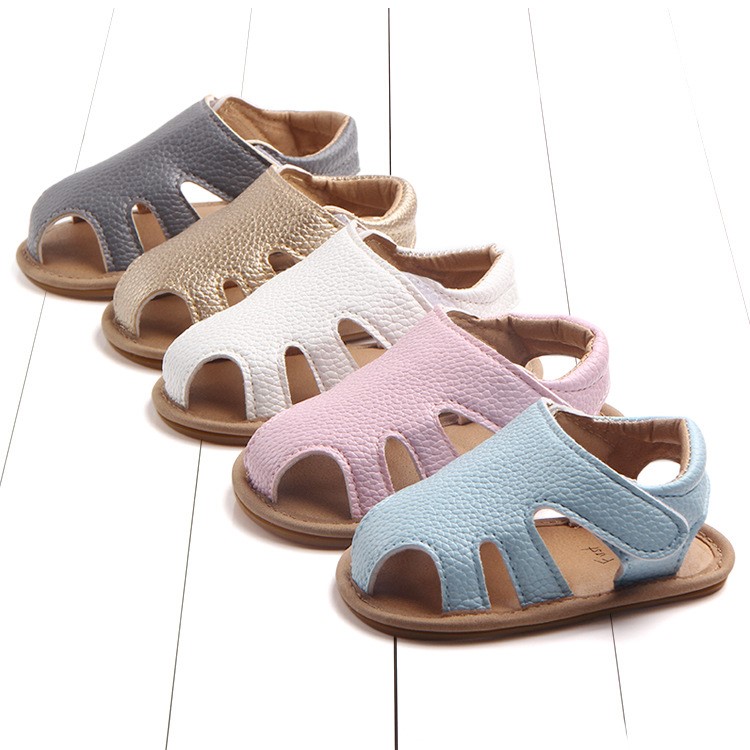 Summer Breathable Toddler Sandals PU Leather Hollow Out Baby Shoes - White / Size: 14cm-7