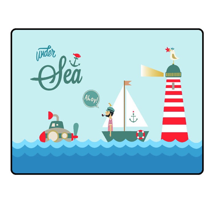 Cartoon Pattern Double-layer Magnet Car Foldable Side Window Summer Sun Shade Curtain - Sea-1