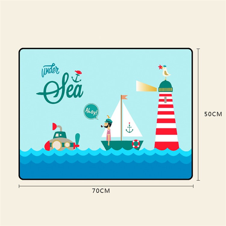 Cartoon Pattern Double-layer Magnet Car Foldable Side Window Summer Sun Shade Curtain - Sea-2