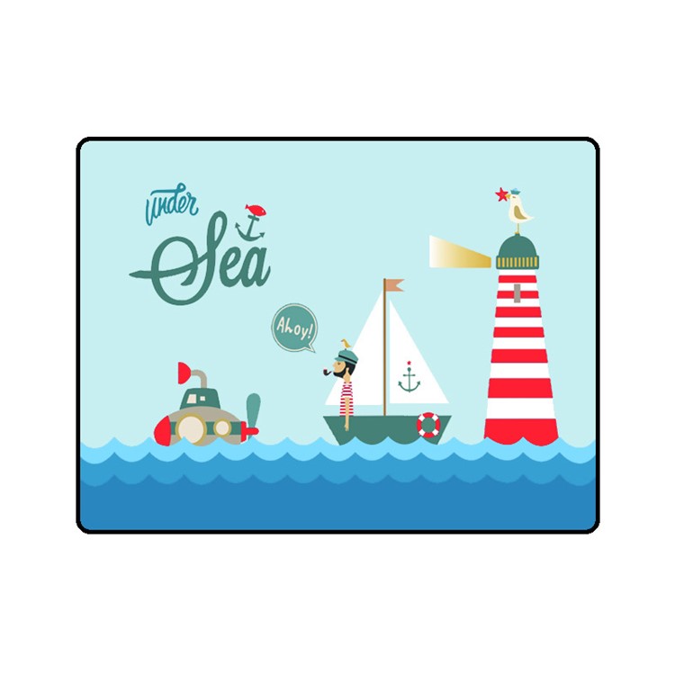 Cartoon Pattern Double-layer Magnet Car Foldable Side Window Summer Sun Shade Curtain - Sea-6