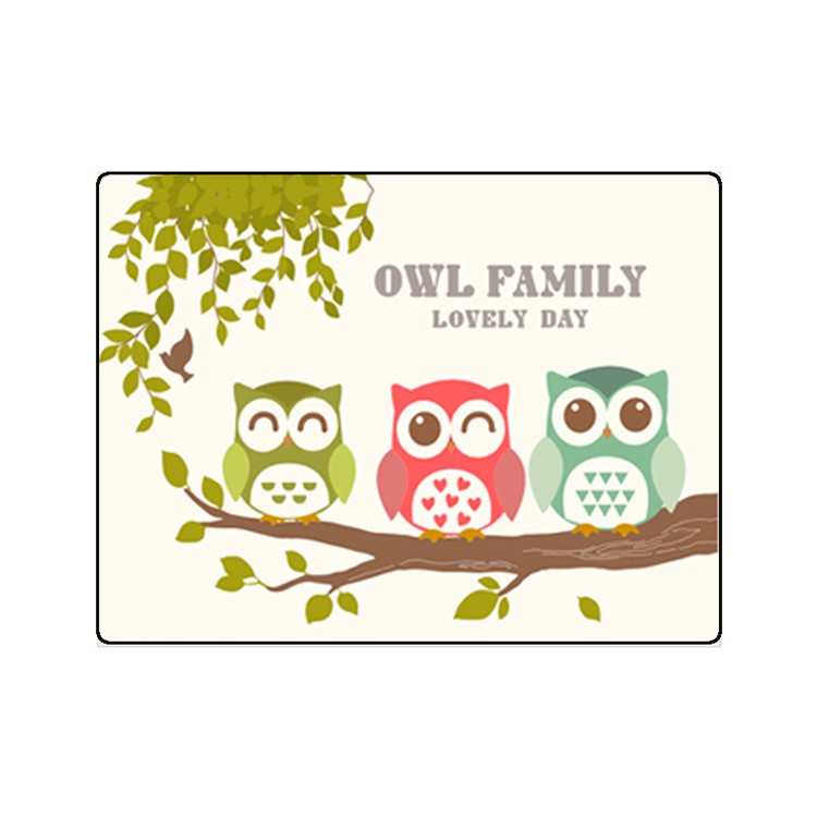 Cartoon Pattern Double-layer Magnet Car Foldable Side Window Summer Sun Shade Curtain for Kid Baby Child - Three Owls-1