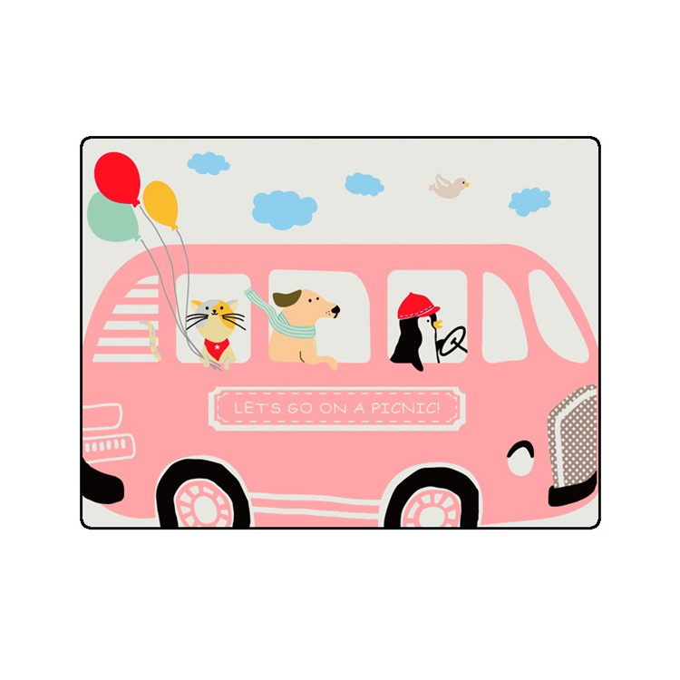 Lovely Cartoon Pattern Car Foldable Side Window Summer Double-layer Magnet Sun Shade Curtain - Penguin Driving Bus-1