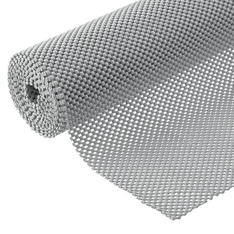 Grid Pattern PVC Cup Fruit Pad Non-Adhesive Shelf Liner Anti-Slip Mat Drawer Liner Protection Grip Liner, Size: 200 x 40cm - Grey-1