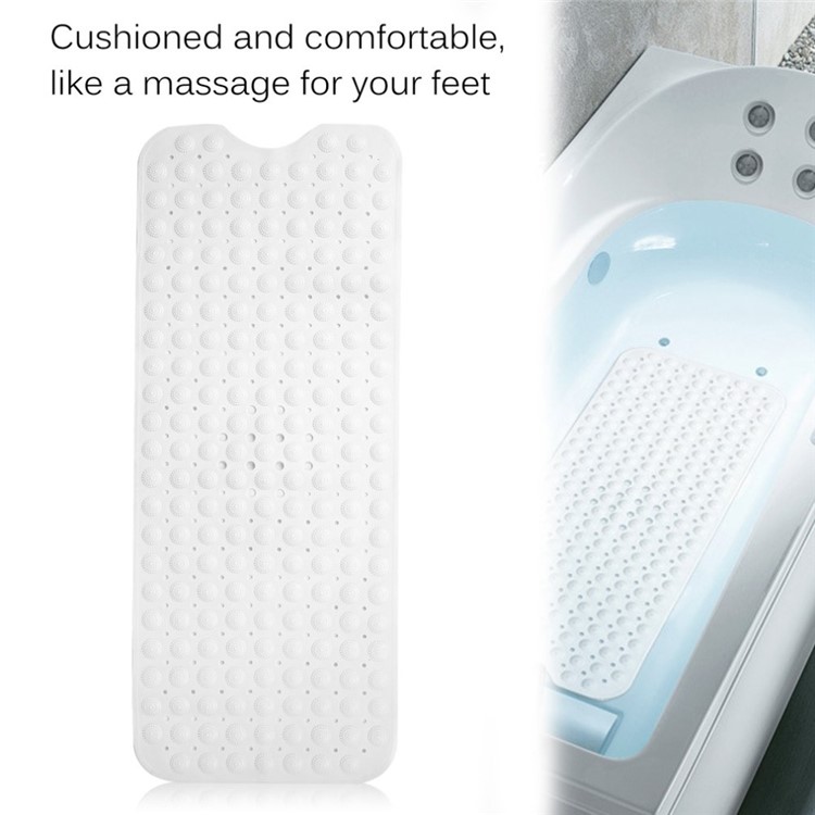 PVC Non-slip Floor Mat Anti-bacterial Antiskid Bathroom Bath Mat, Size: 100 x 40cm - White-2