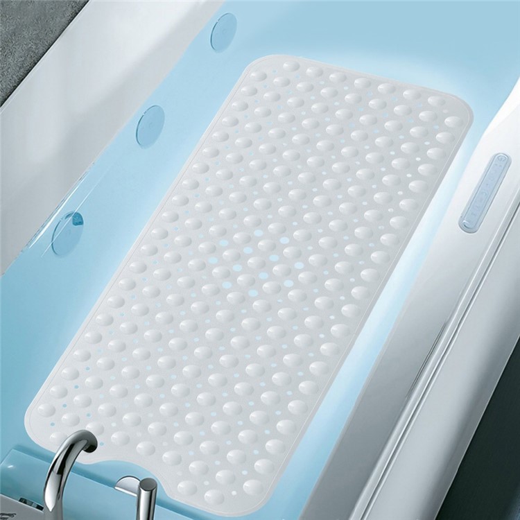 PVC Non-slip Floor Mat Anti-bacterial Antiskid Bathroom Bath Mat, Size: 100 x 40cm - White-3