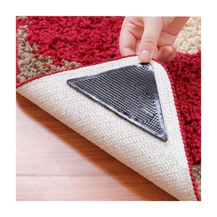 4PCS Reusable Rug Carpet Mat Grippers Non Slip Washable Silicone Grip for Bathroom Home Use-4