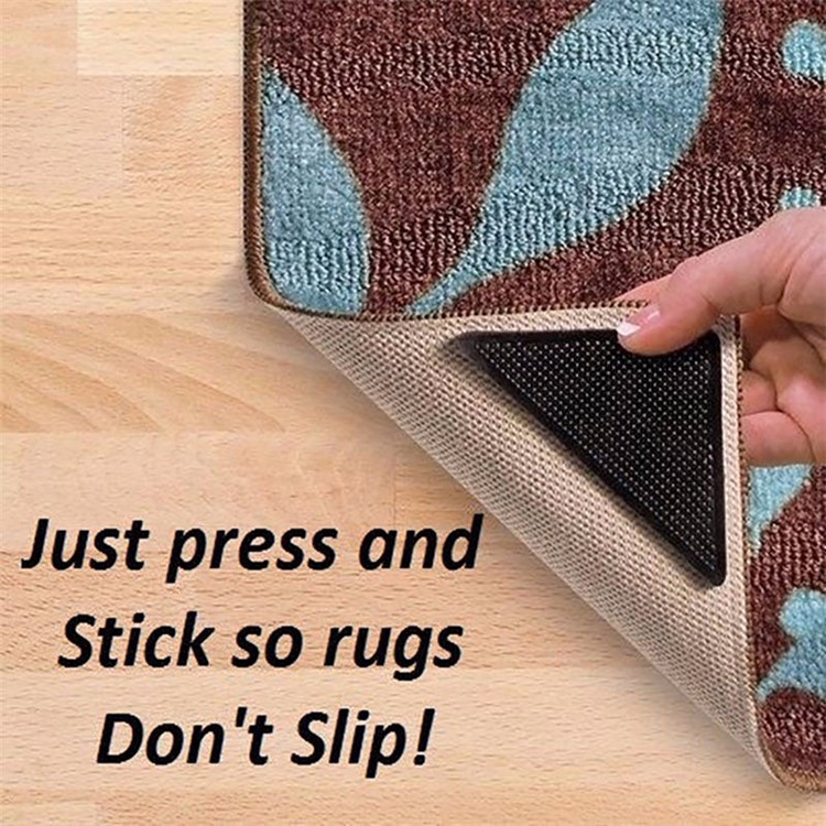 4PCS Reusable Rug Carpet Mat Grippers Non Slip Washable Silicone Grip for Bathroom Home Use-8