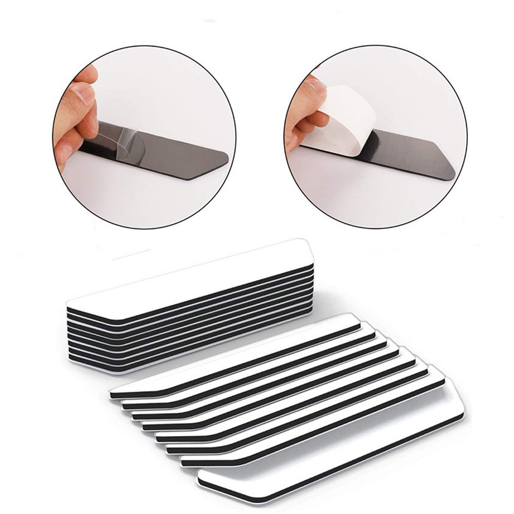 8Pcs/Set Silicone Non-slip Mat Rug Gripper Safe Stickers for Doormat Rug Home Tile Floor Outdoor Carpet, Size: 25 x 135 x 2mm - Black-2