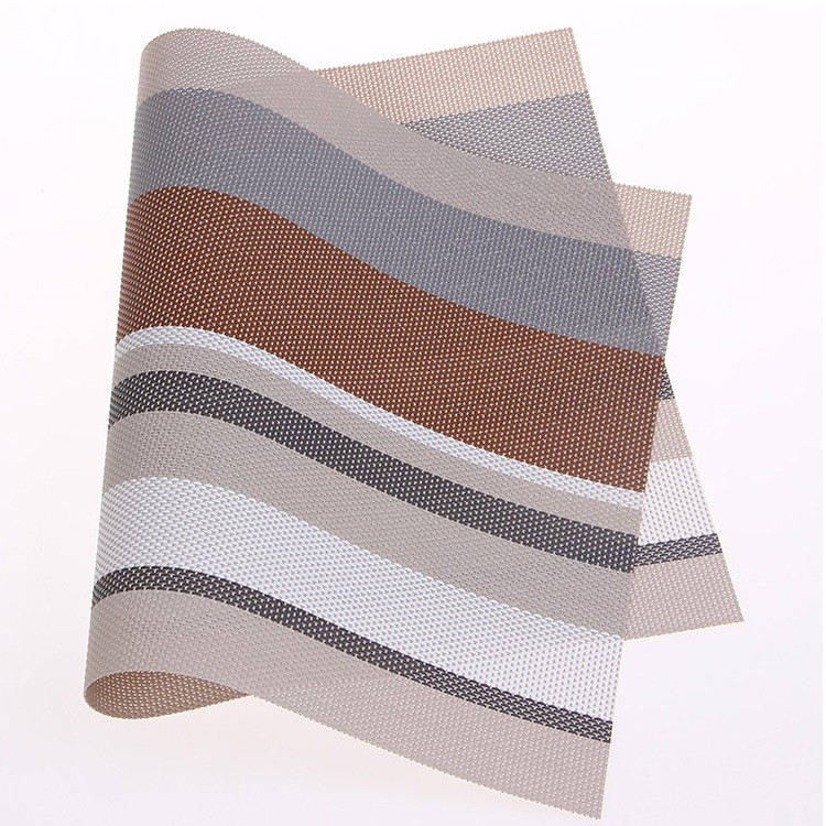 6PCS Stripe Pattern Anti-slip Heat Insulation PVC Placemat for Dining Table - Coffee-2