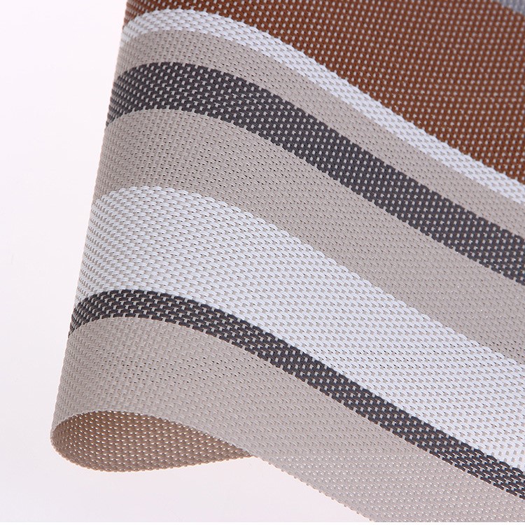 6PCS Stripe Pattern Anti-slip Heat Insulation PVC Placemat for Dining Table - Coffee-3