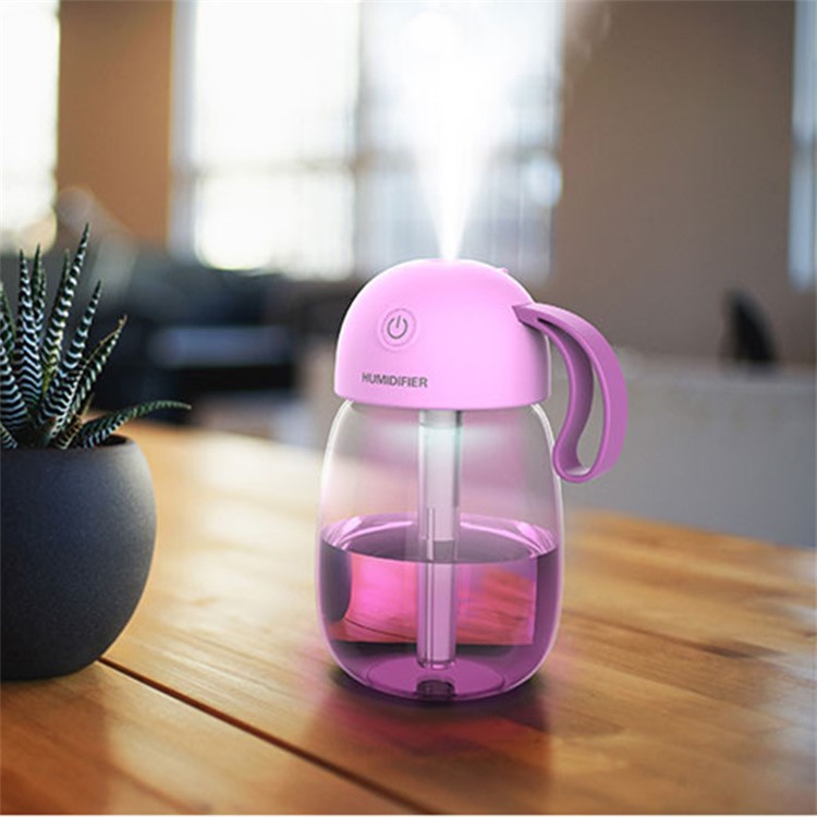 Lovely Mini 300ml Desktop Car Air Purifier Humidifier - Pink-1