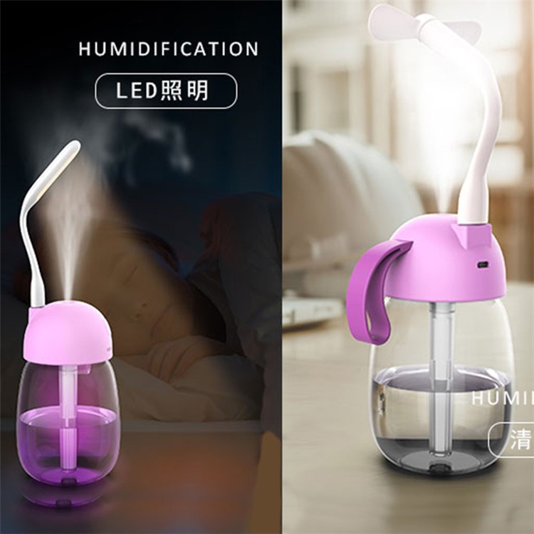 Lovely Mini 300ml Desktop Car Air Purifier Humidifier - Pink-3