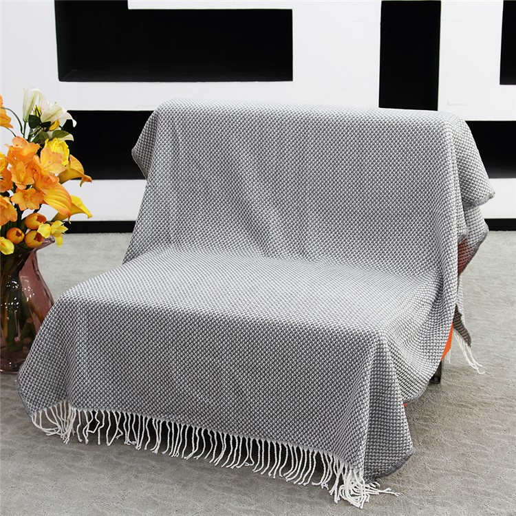 AMORUS Knitting Sofa Blanket Air Conditioning Office Nap Carpet with Glitter Thread - Grey-1