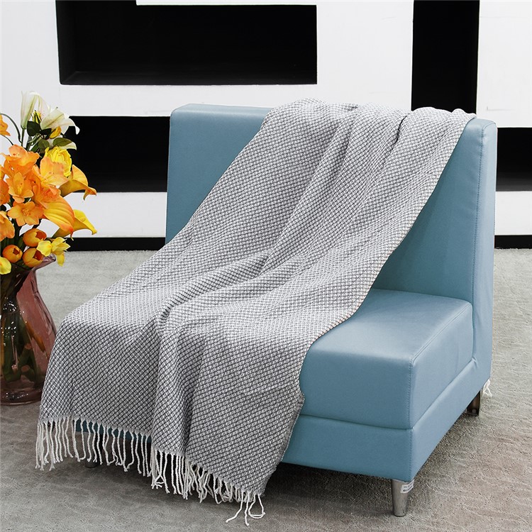 AMORUS Knitting Sofa Blanket Air Conditioning Office Nap Carpet with Glitter Thread - Grey-2