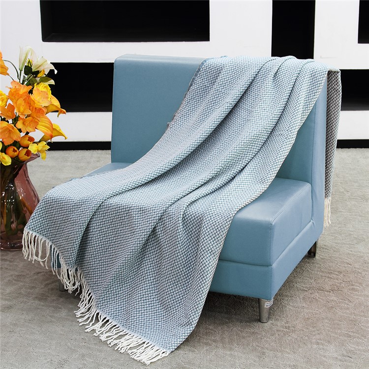 AMORUS Tejer Sofá Manta Aire Acondicionado Oficina Siesta Alfombra Con Hilo De Brillo - Azul-2
