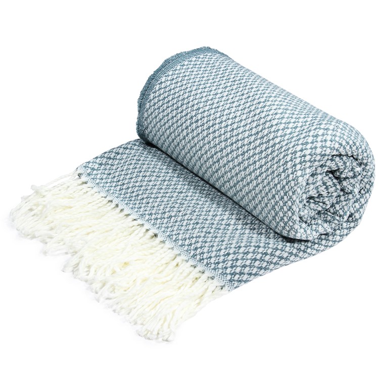 AMORUS Tejer Sofá Manta Aire Acondicionado Oficina Siesta Alfombra Con Hilo De Brillo - Azul-9