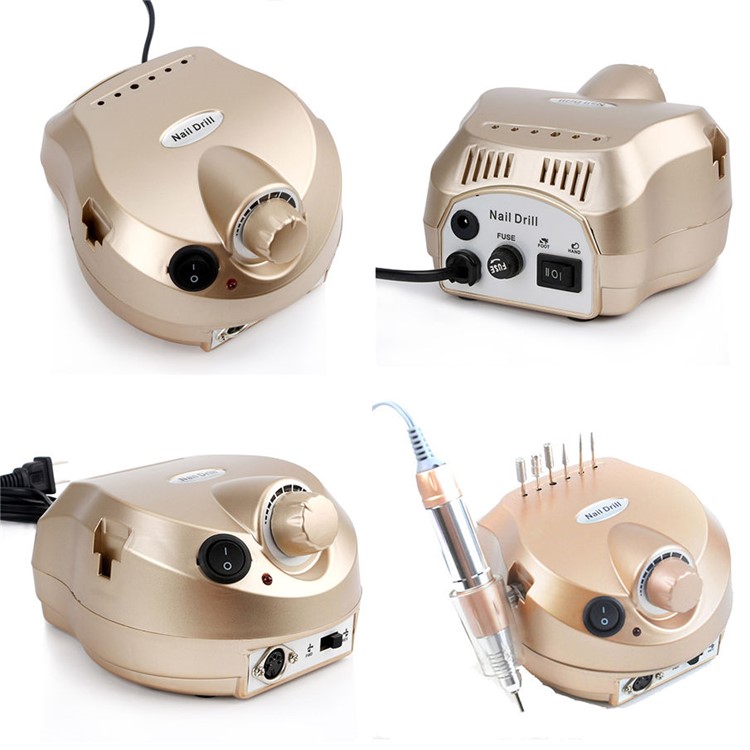 DULCII Electric Nail Drill Manicure Pedicure Nail Art File Polish Machine 30000RPM - Gold / EU Plug-4