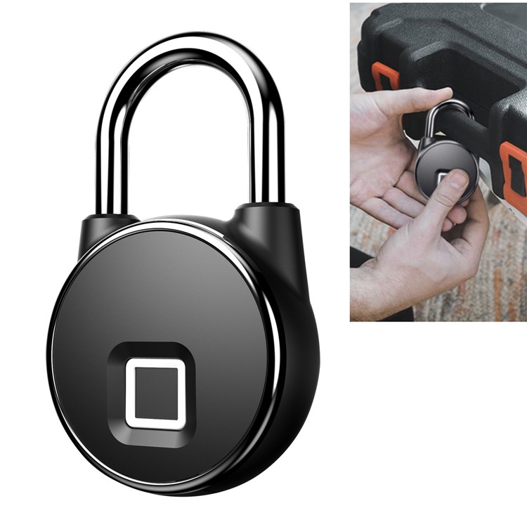 USB Rechargeable Smart Keyless Fingerprint Lock IP65 Waterproof Anti-Theft Security Padlock-1