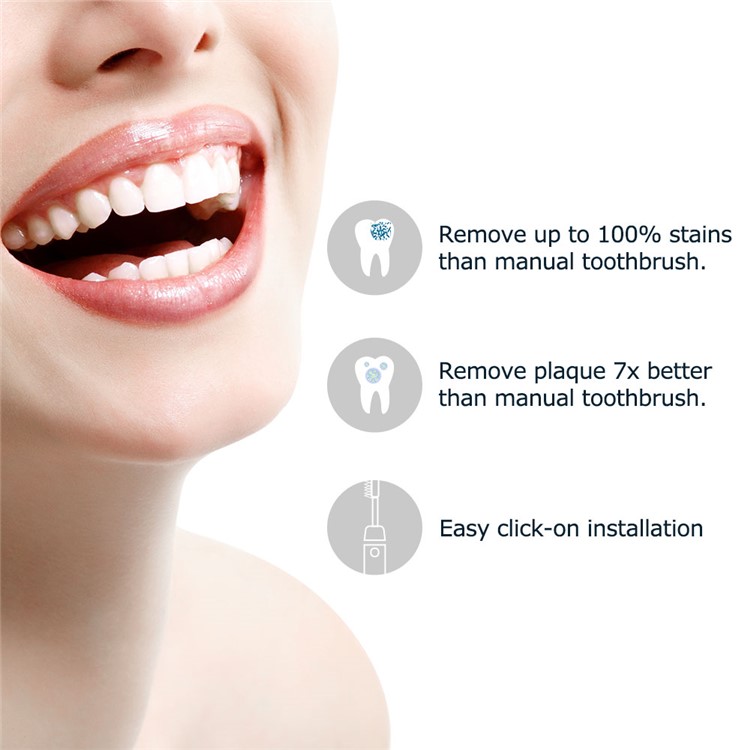 4 Pçs / Set MORNWELL Branco Rubberied Cabeças De Escova De Dentes Com Tampas Para Mornwell D01 / D02 Escova De Dentes Elétrica - Branco-2