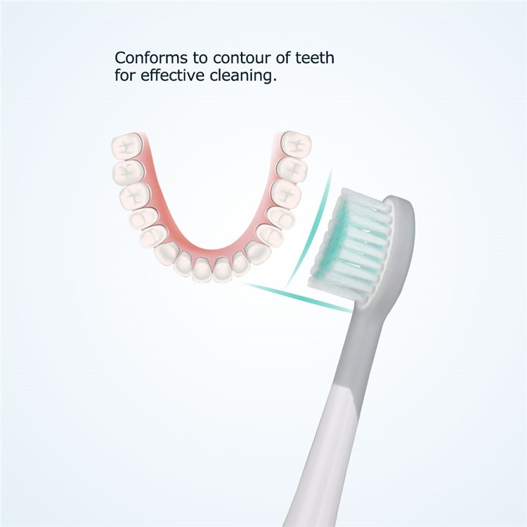 4 Pçs / Set MORNWELL Branco Rubberied Cabeças De Escova De Dentes Com Tampas Para Mornwell D01 / D02 Escova De Dentes Elétrica - Branco-4