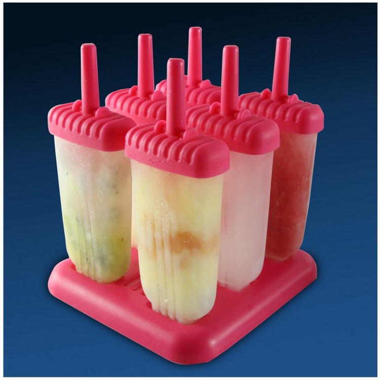 Popsicle Molds Set Of 6 Diy Ice Pop Maker With Tray And Drip Guard Popsicle Molds Set Of 6 Diy Ice Pop Maker With Tray And Drip Guard Red