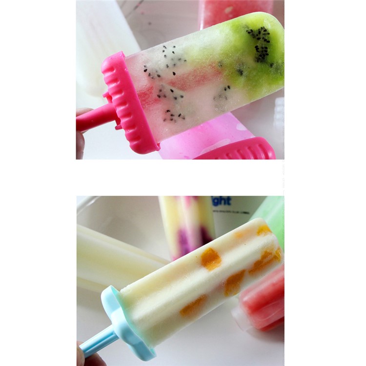 Popsicle Molds Set of 6 DIY Ice Pop Maker with Tray and Drip Guard - Red-3