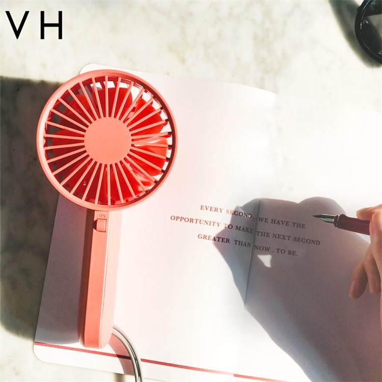 XIAOMI YOUPIN VH Adjustable Base Portable Handheld Fan 3 Wind Speed USB Rechargeable - Pink-4