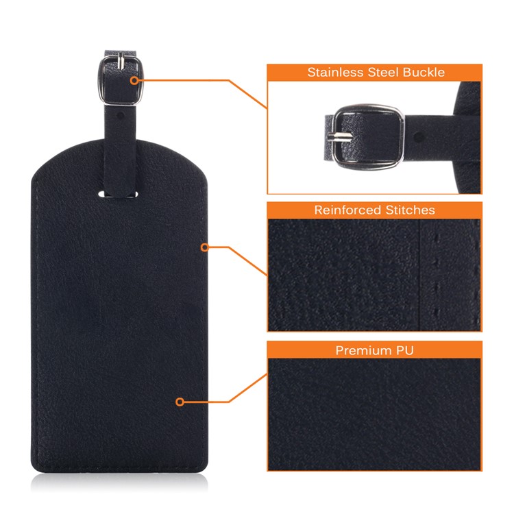 Luggage Tag Travel Suitcase Bag ID Card Tags Address Label Baggage Name Holder - Black-4