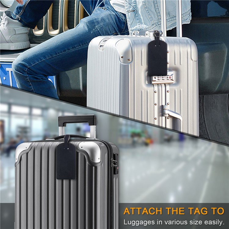 Luggage Tag Travel Suitcase Bag ID Card Tags Address Label Baggage Name Holder - Black-7