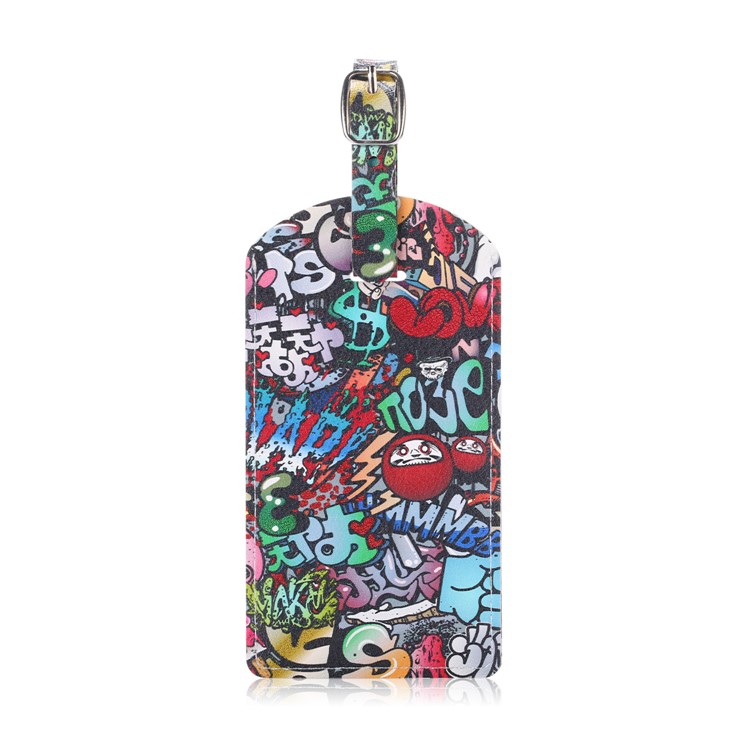 Painting Pattern Baggage Tag with Clear PVC Window - Colorful Painting-2