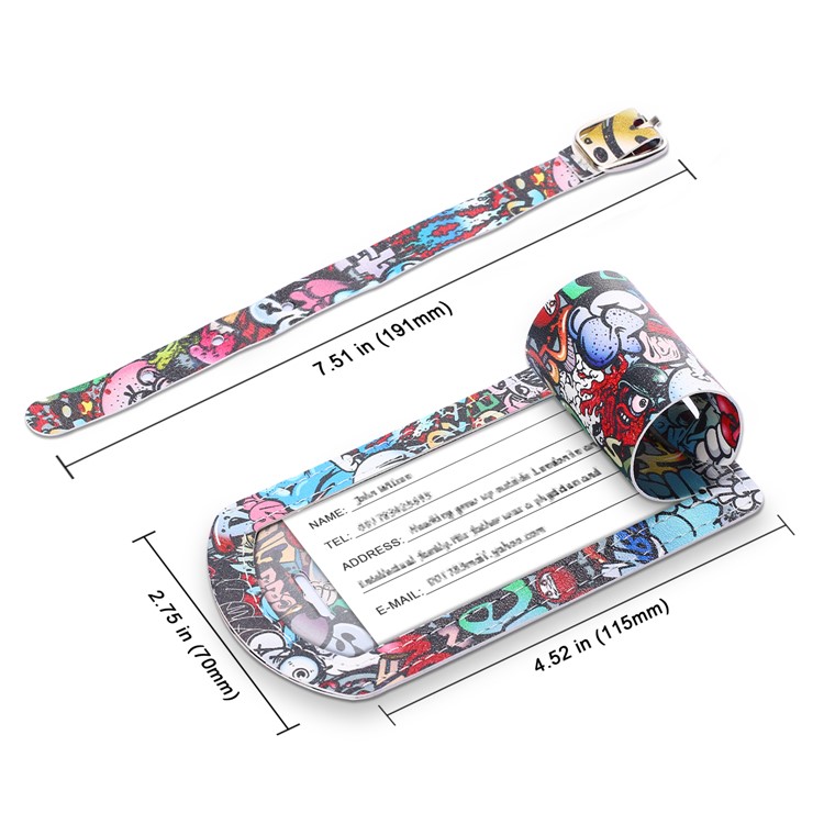 Painting Pattern Baggage Tag with Clear PVC Window - Colorful Painting-6