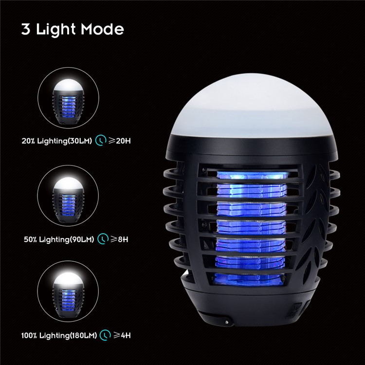 2-in-1 Rechargeable Waterproof Electric Mosquito Killer and LED Light for Indoor and Outdoor-6