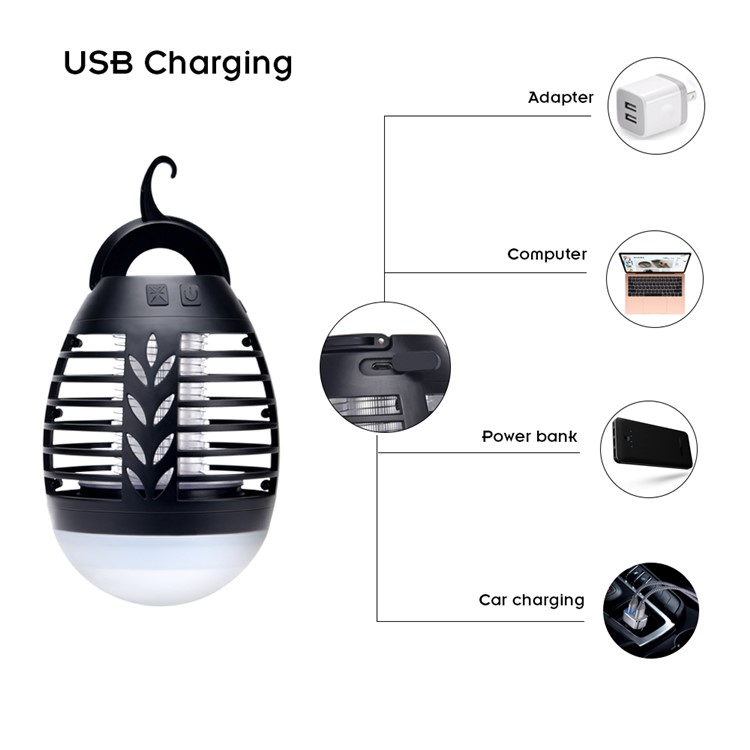 2-in-1 Rechargeable Waterproof Electric Mosquito Killer and LED Light for Indoor and Outdoor-7