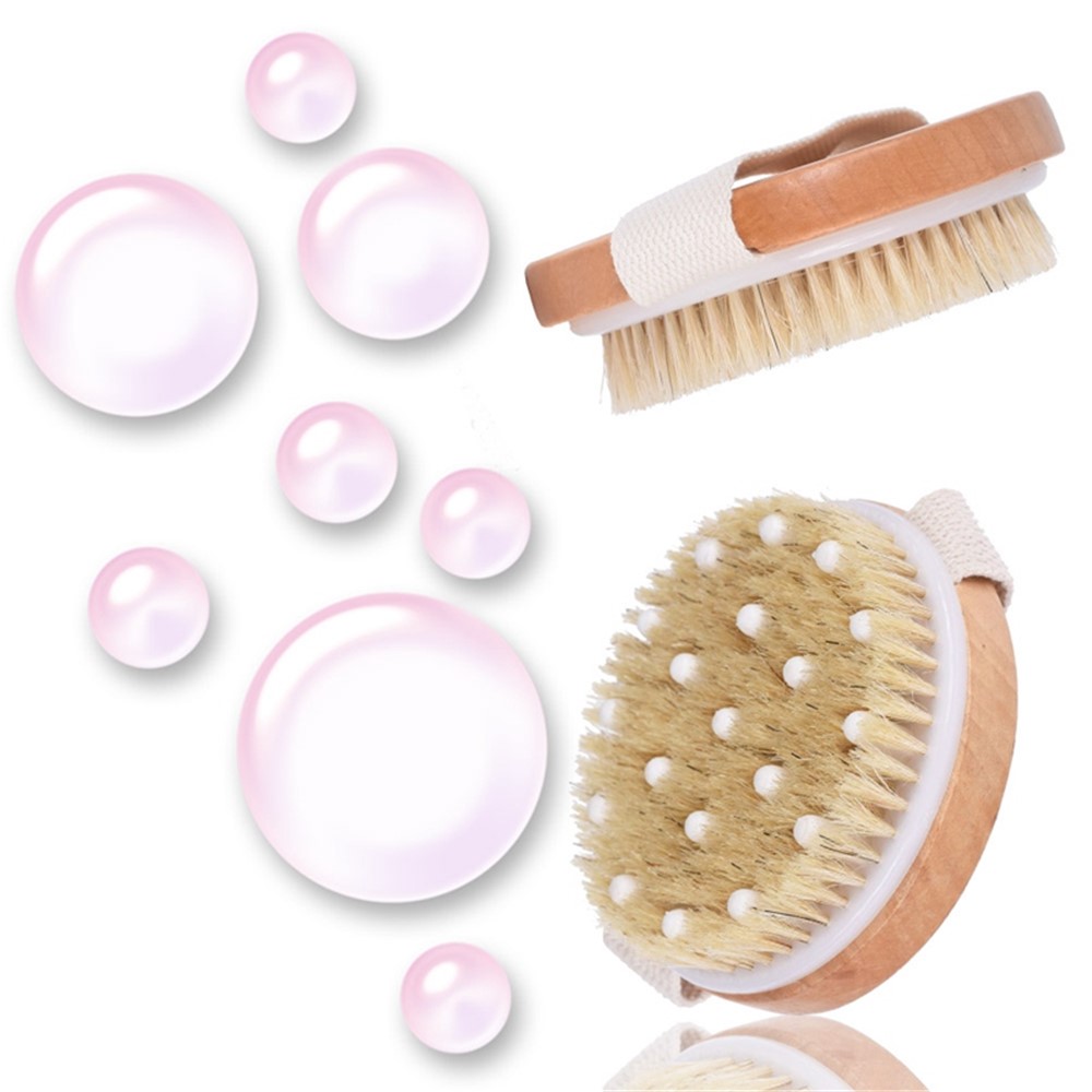 Body Brush Natural Bristle Bath Shower Brush for Massage Removing Dead Skin and Toxins-5