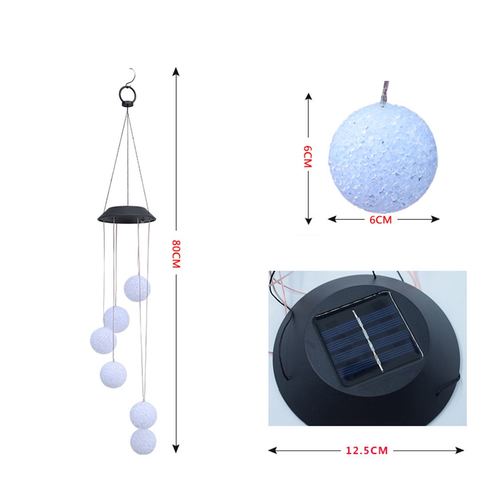 Colgante Solar Viento Carillón Luz LED Luz Cambiante Color Al Aire Libre Jardín Decoración Lámpara-13