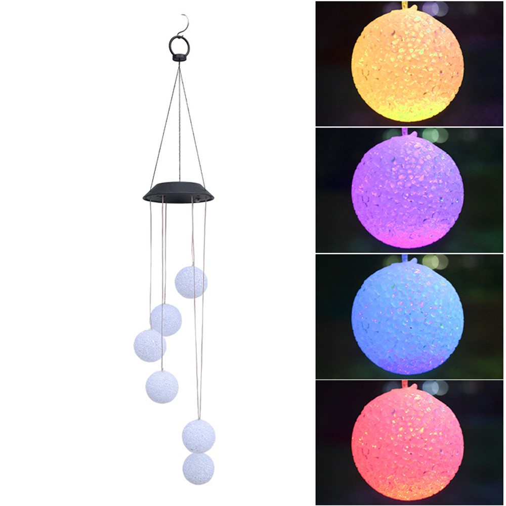 Colgante Solar Viento Carillón Luz LED Luz Cambiante Color Al Aire Libre Jardín Decoración Lámpara-2