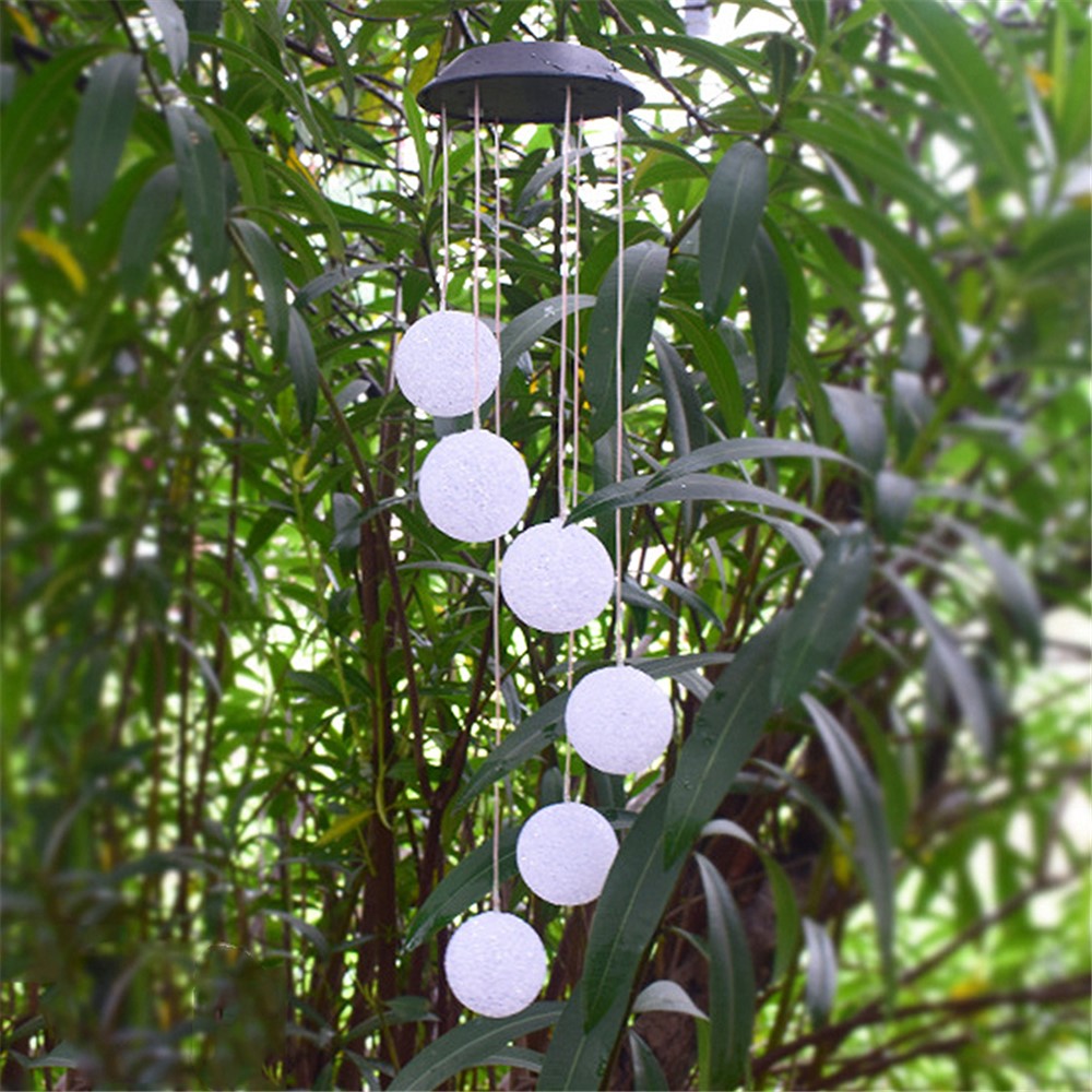 Colgante Solar Viento Carillón Luz LED Luz Cambiante Color Al Aire Libre Jardín Decoración Lámpara-5