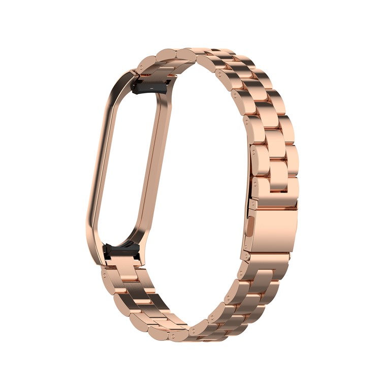 Three Beads Stainless Steel Watch Band for Xiaomi Mi Band 4/3 - Rose Gold-3