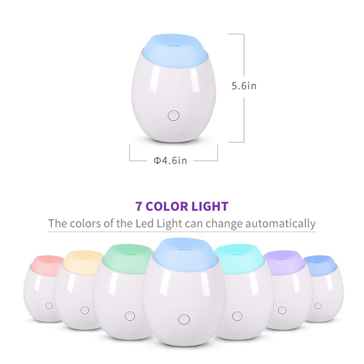 RY35A Aroma Diffuser 120ML USB Aroma Essential Oil Diffuser Air Humidifier Mist Maker 7 Colors Change LED Light for Office Home - White-3